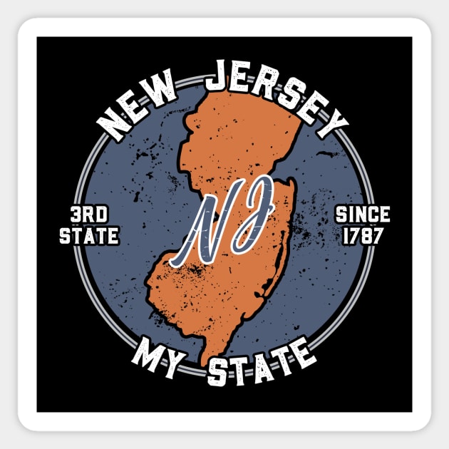 New Jersey My State Patriot State Tourist Gift Sticker by atomguy